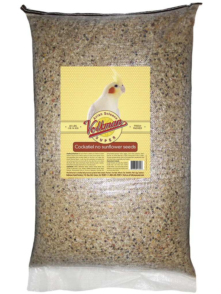 Avian Science Super Cockatiel No Sunflower 40lb - Volkman Pet Products